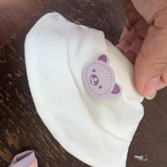 5Pc Labubu Outfit -Purple Sweater, Skirt, Rilakkuma Bucket Hat, Purple Converses - Picture 7 of 10